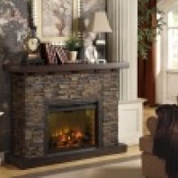 Austin-mantle with electric fireplace
