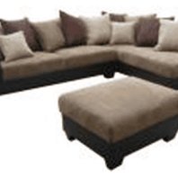 Micro Suede / Bonded Leather Sofa Set