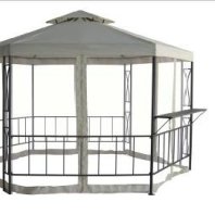 Open Air Steel Gazebo with screen and serving shelf