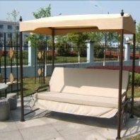 Outdoor Swing Bench with Shade Roof