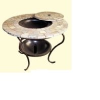 Round slate firepit table