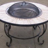 Round slate firepit table